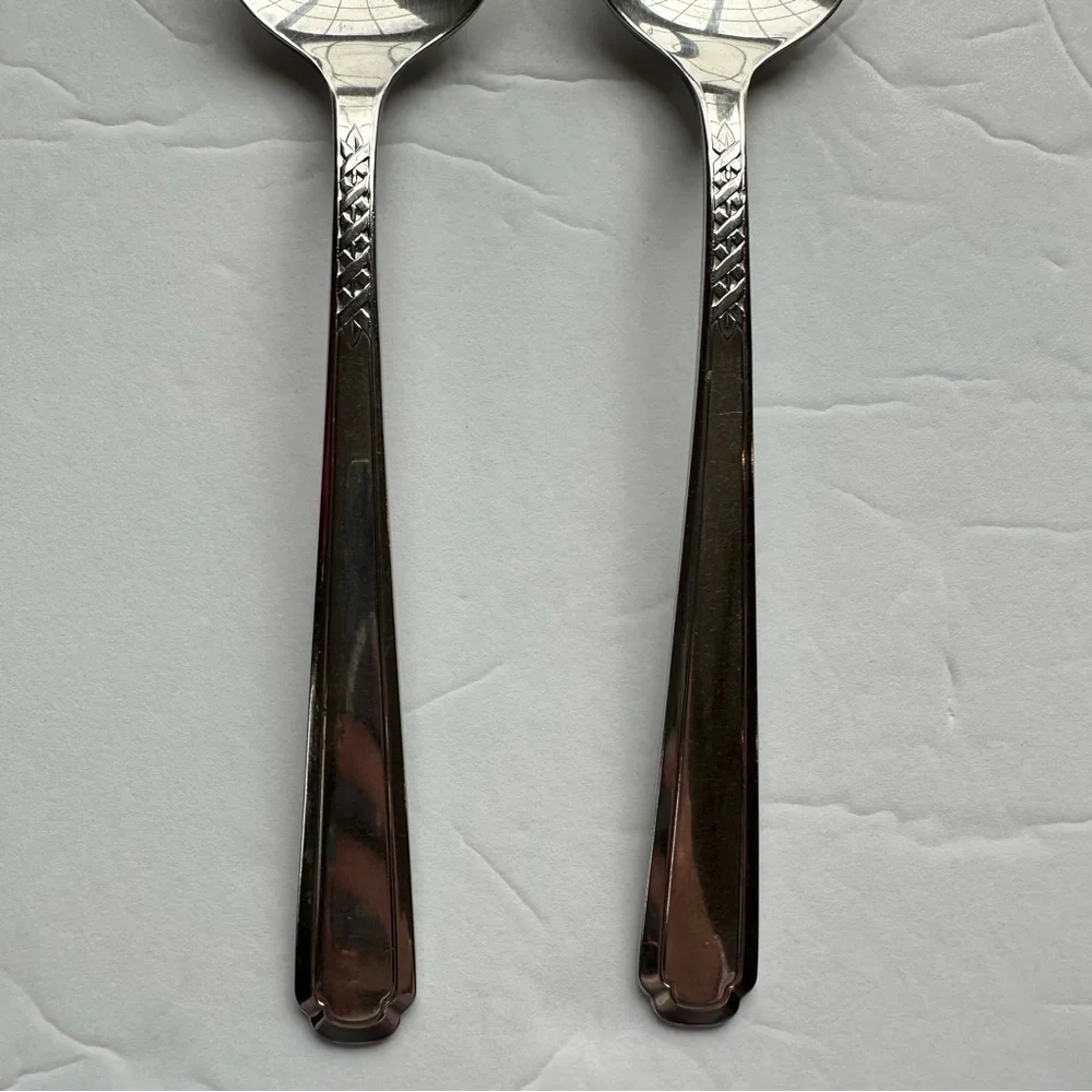 OneidaCraft Flight Deluxe Stainless Serving Spoons Discontinued Silverware - 2